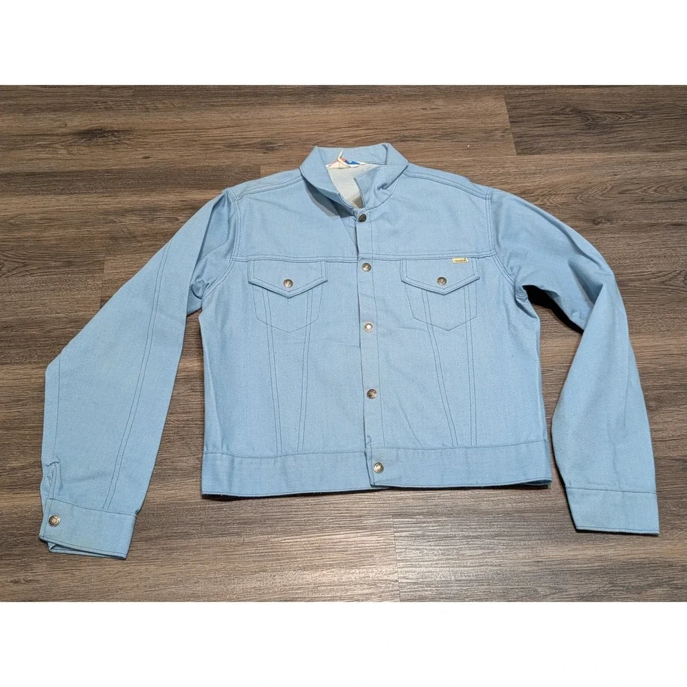 1970s Denim Jacket Toughskins Sears Baby Blue Western Jacket Chest Size 40 Chest